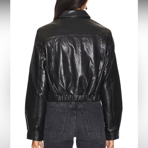 AGOLDE SHOREDITCH SKI CLUB X AGOLDE ESSIE RECYCLED LEATHER CROPPED JACKET - Picture 3 of 7